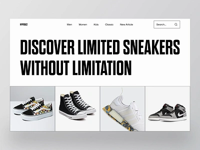 Shoes Store Landing Page animation article blog card eccomerce hypebeast landing page landing page animation marketplace shoe shoe store shoes sneakers store ui vans web animation website website animation website design