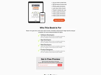 Devbook Landing Page web design wordpress