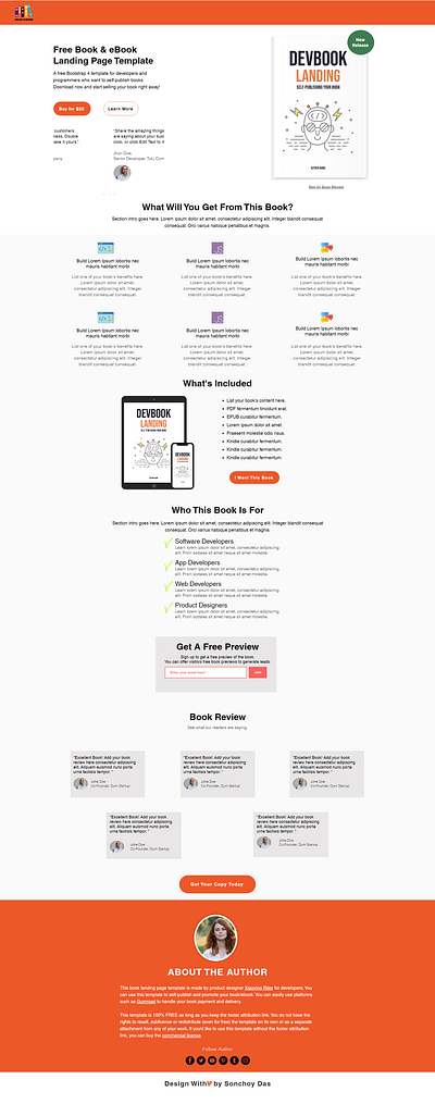 Devbook Landing Page web design wordpress