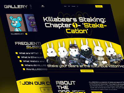 NFT Promotion Landing Page Design - Killabears.com dark mode design features homepage landing landing page landingpage nft nft website nft website redesign project ui web web design web page web site webdesign webpage website website design