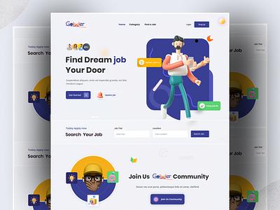 Job Portal Website Landing Page job job finder job finder landingpage job finder web ui job finding landing page job finding website job portal job portal homepage job portal website job search job ui job website website design