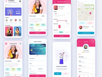 Home Cleaning Service Mobile App Design app design app ui cleaning service app design home service home service app design ios laundry mobile mobile application design on demand app repairing service app uiux