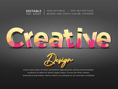 CREATIVE TYPOGRAPHY DESIGN 3d background creative design editable effect effects font gold gold color golden graphic design illustration logo luxury mockup motion graphics style text effect typography