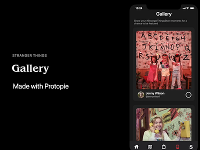 Stranger Things | Gallery animation app dailyui design graphic design madewithprotopie mobile netflix protopie stranger things strangerthingsstore ui ux