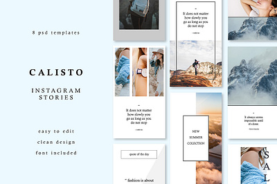 CALISTO Instagram Story Templates clean design insta instagram instagram stories instagram story templates instagramstory leetandco media modern pack social social media stories story story templates template