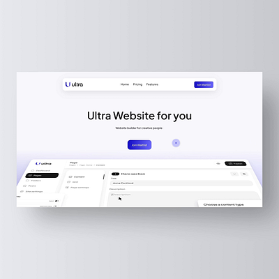 Promo Landing Page for Ultra – the Cloud Service for Photographe animation design minimal promo site ui ultra ux web design