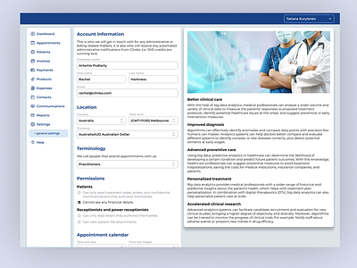 Personal data form interface medical portal mockup ui