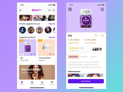 Beauty Product App beauty ui ux