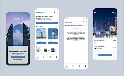 Travel app branding notification screen travel app