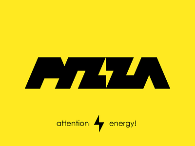 PIZZA - Final Logo Design bolt energy letter lettering logo logodesign logotype pizza type typeface typography wordmark