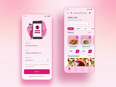 Food App Ui app design app ui app ui ux clean food app food app ui minimal ui uiux user interface ux