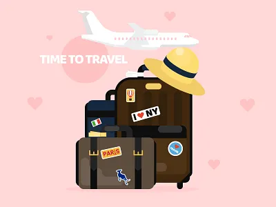 Time to travel adobe illustrator branding design flat flatdesign illustration illustrator logo travel ui vector