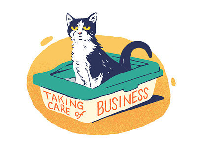 The Business aftereffects animation black business cat cats cute fun green grumpy grumpycat illustration litter litterbox motion motiongraphics muti sand tuxedocat yellow