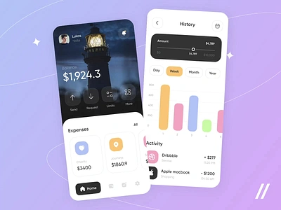 Expense Tracker App analyze android animation app app design dashboard design design ui diagram expenses finance fintech interface ios mobile mobile app mobile ui tracker ui ux