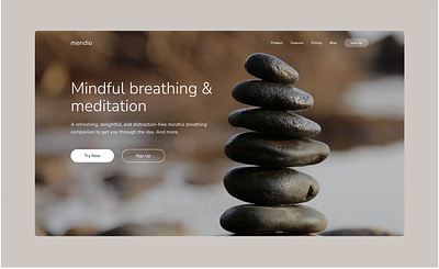 Landing page #002 dailyui design landing page meditation ui uidesign ux web webdesign