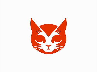 Cat Logo branding cat design gaming geometric graphic design head identity illustration kitty logo mark mascot orange pet skull symbol symmetrical vector vet