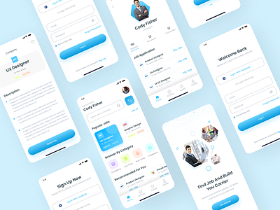 Find Job Mobile App UI Design applicationui appui dailyui find a job app find job findjobuidesign goodui interfacedesign jobapps ui uiapp uiappdesign uiapps uidesign uiwork workui