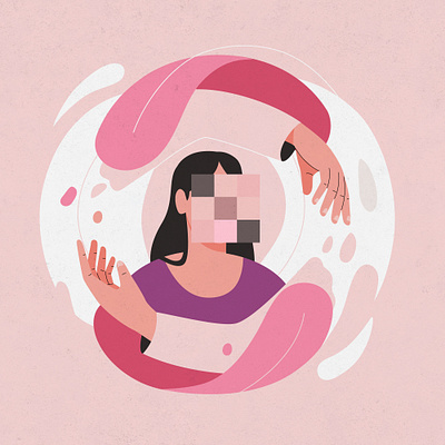 NPD - manipulation abuse character design graphic identity illustration love manipulation npd pastel pink vector woman