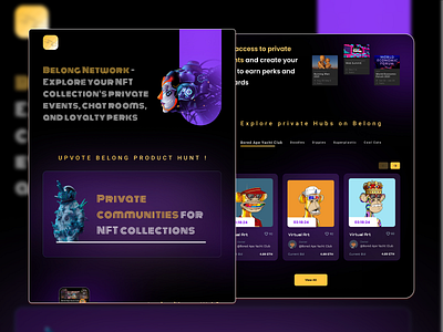 NFT Landing Page branding clean design illustration minimal ui ux