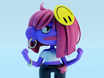 3d Character Practice / Light Studio 3d art blender character concept girl pink render smile