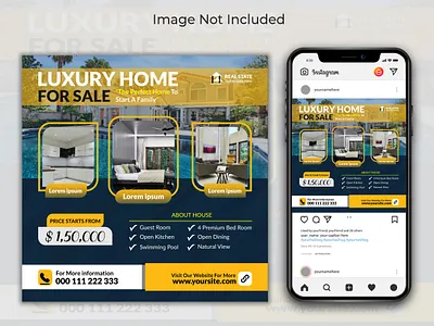 Luxury home sale banner template social media banner