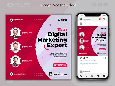 Digital Marketing Course web template graphic design instagram post social media banner
