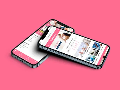 Motherhood app with pink background motherhood app ui