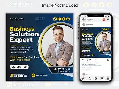 Business solution expert social media post template website