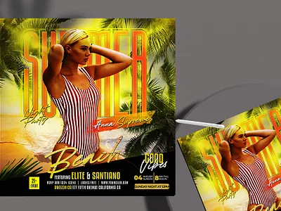 Summer Beach Events Free Instagram Banner (PSD) banner club flyer club night design dj event flyer flyers free flyer free psd flyers instagram banner party summer summer event summer party