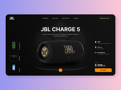 JBL online store ui/ux design acoustics application clean design ecommerce home page jbl main page online shop online store product product design responsive design ui uiux ux web web design web page website