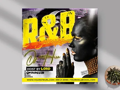 R&B Saturday Night Instagram Banner (PSD) banners club flyer club night design dj event flyer flyers hiphop instagrambanner nightclub party