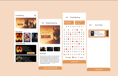 Movie app and ticket idea app cinema design figma freelance graphic design