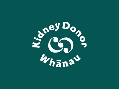 Kidney Donor Whānau brand design brand identity branding charity logo graphic design hand lettering kidney kidney charity kiwi kowhaiwhai logo logo identity maori medical new zealand nz design support network