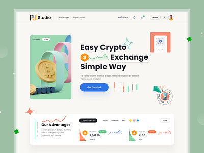 Crypto Exchange Website coin crypto crypto exchange crypto wallet crypto website cryptocurrency design for crypto homepage interface landing page metaverse web design webdesign website