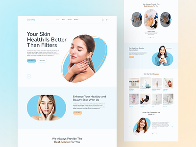 GlowUp Web Design beauty beauty landing page beauty service beauty web design health skin skin skincare web design