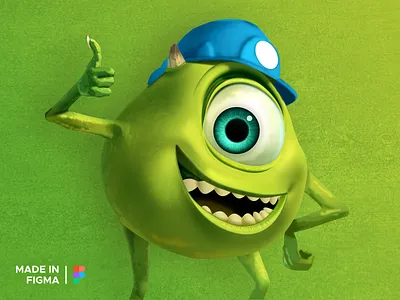 Michael Wazowski - Made in figma 3d character art design figma illustration