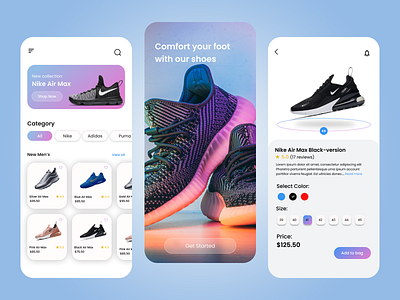 Shoes - App design concept air app app design application clean ui design e commerce ecommerce app interface ios ios app mobile ecommerce nike product design shoes shoes app shoes store store ui ui design