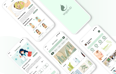 WAJAH ID - UI Design beauty clinic mobile app skincare ui ux