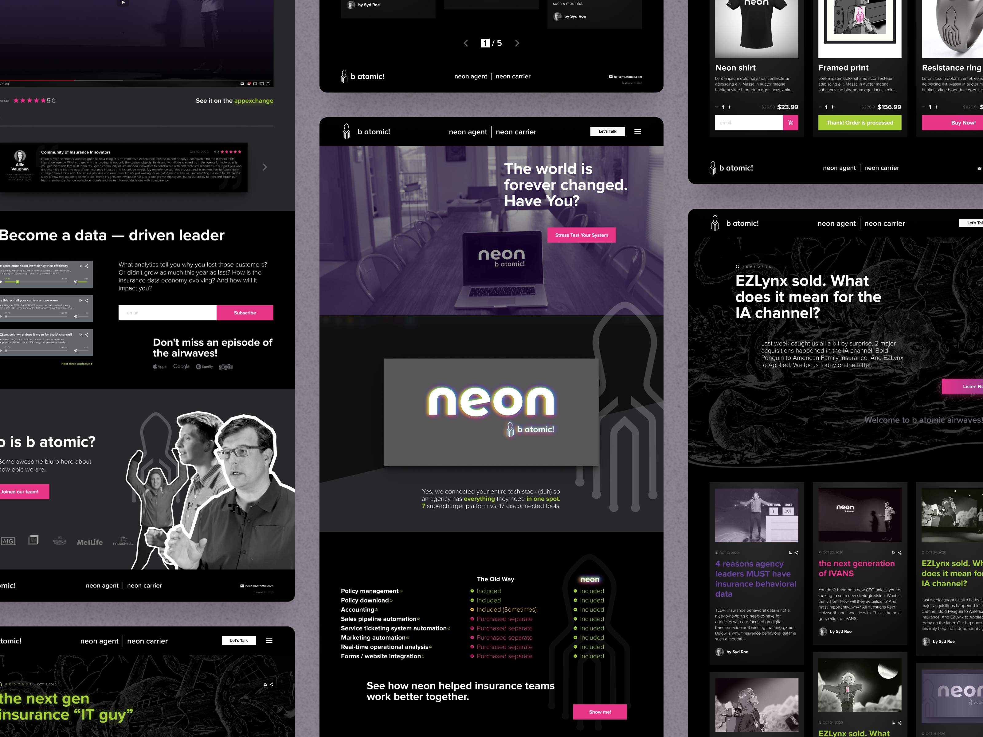 Example of Website Redesigns