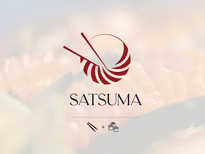 Logo Design for Satsuma 2d 2d art brand branding design digital digital art graphic design identity branding illustration linear logo minimal modern red restaurant sushi sushi restaurant vector