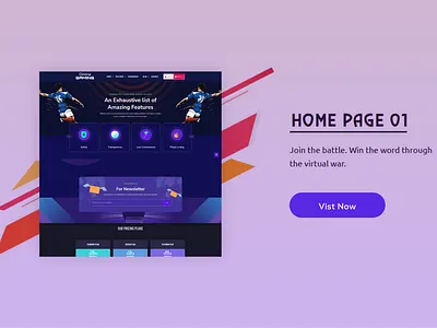Online Gaming adobe photoshop design landing page website design