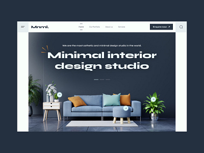 Interior design web header design hero minimal ui uidesign uidesigner uiux ux webheader website webui