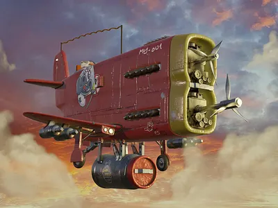 Airplane 3D 3d airplane b3d blender eevee illustration modelling render