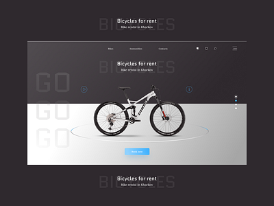 Bicycles For Rent Ui|Ux bicycle shop black design figma graphic design homepage landing landing page ui uidesign uiux design ux web web page web site website