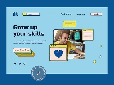 Education Website animation colorful course courses e learning education landing page learn learning line motion graphics online online class online course online tutoring school trend university webdesign website