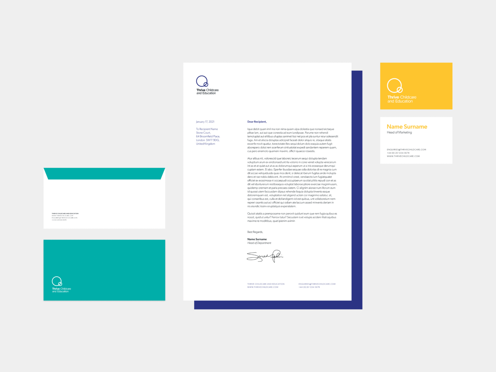 Thrive branding design logo