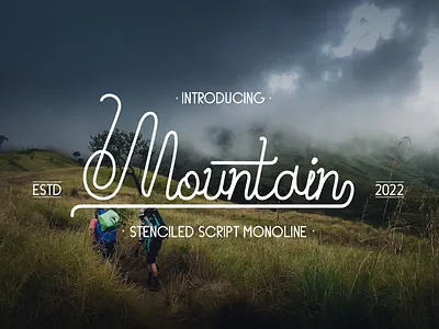 Mountain - Script Monoline branding display font imagination letter logo promo