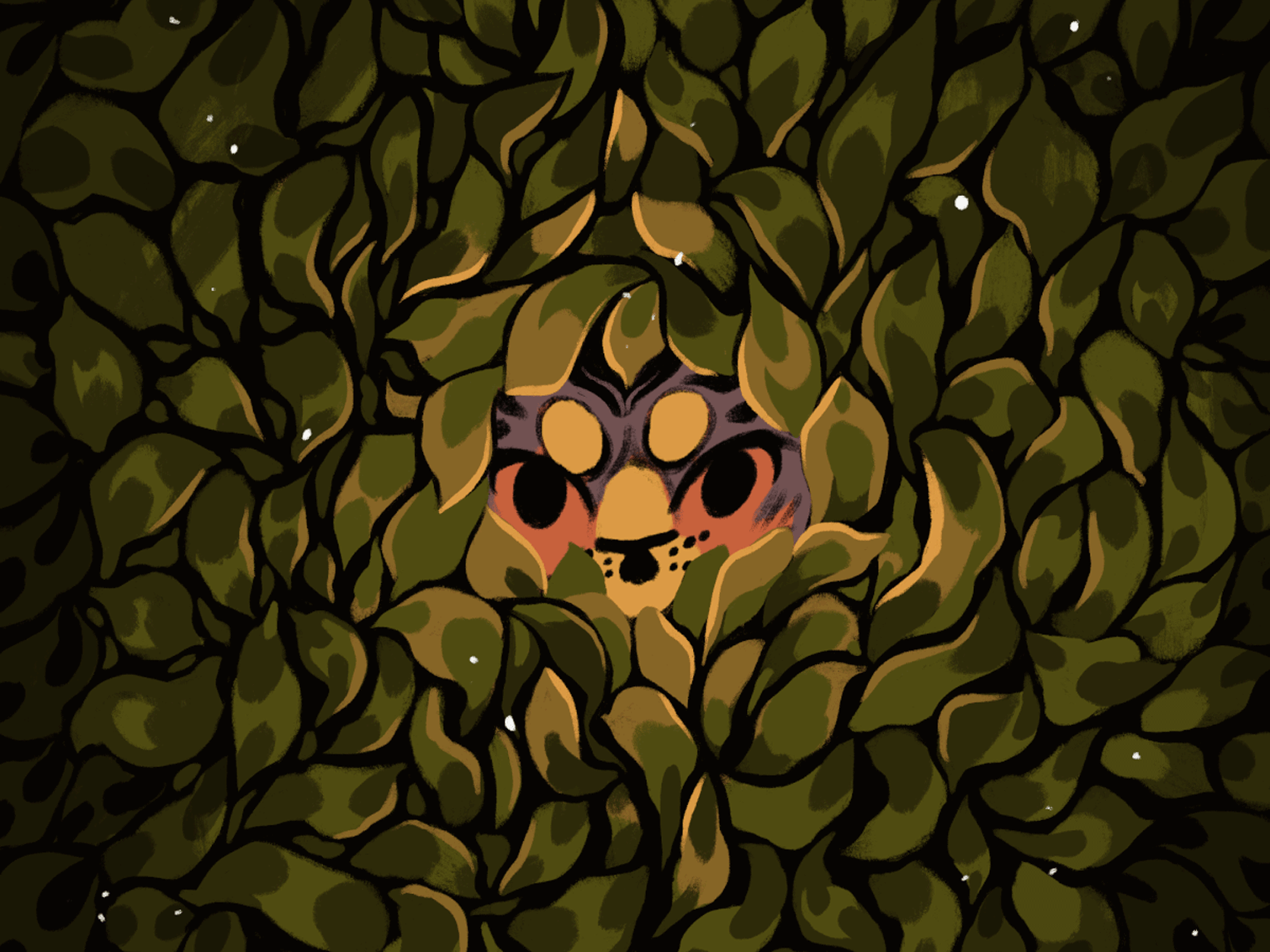 tiger challenge #3 — lurking tiger animation illustration procreate procreate animation tiger tiger illustration