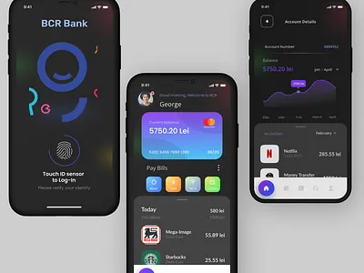 Bank Application UI Design app design ui uiux ux webdesign