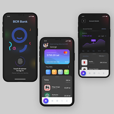 Bank Application UI Design app design ui uiux ux webdesign